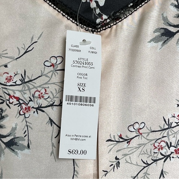 ✨NEW!✨ WHITE HOUSE BLACK MARKET Women’s Floral Camisole - XS - Picture 6 of 8